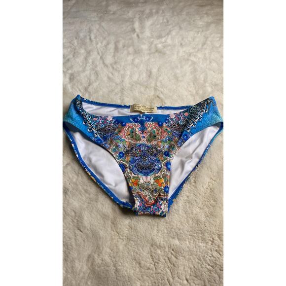 True Colours by La Moda Clothing Women's Blue Print Bikini Bottom - Picture 2 of 5